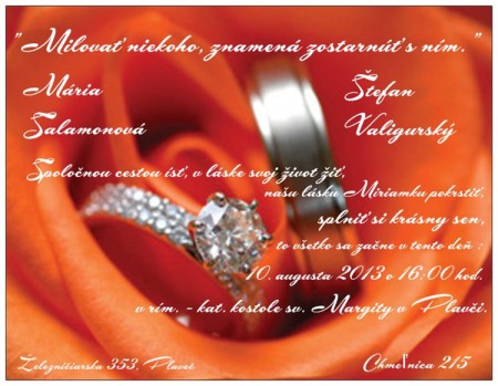 svadobné oznámenie